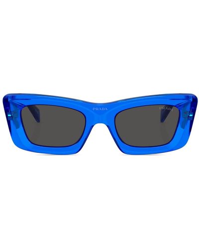 Prada Zonnebril Met Vierkant Montuur - Blauw