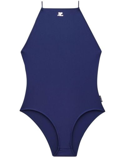 Courreges Reedition Logo-patch Swimsuit - Blue
