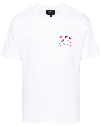 A.P.C. Katoenen T-shirt Met Logoprint - Wit