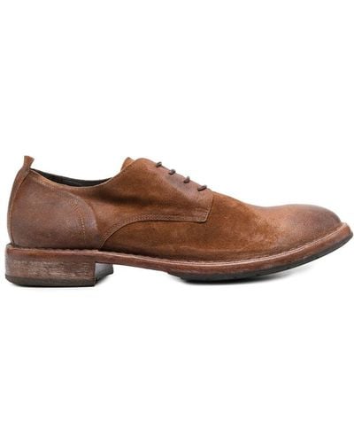 Moma Burnished Lace-up Derby Shoes - Brown