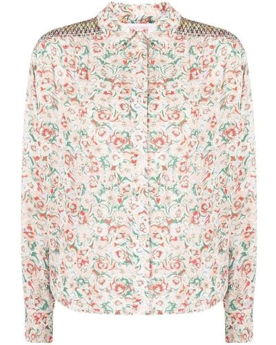 See By Chloé Floral-print Long-sleeve Shirt - White