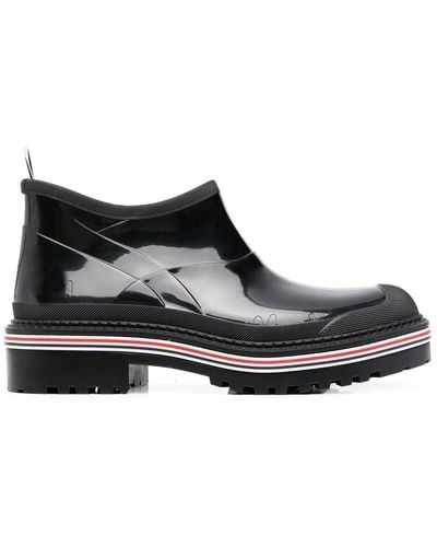 Thom Browne Botines con ribete a rayas - Negro