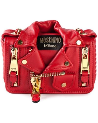 Moschino Small Biker Shoulder Bag - Red