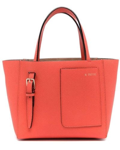 Valextra Leather Bucket Bag - Red