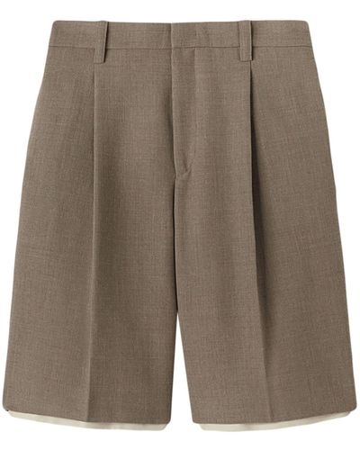 Jil Sander Layered Wool Tailored Shorts - Grey