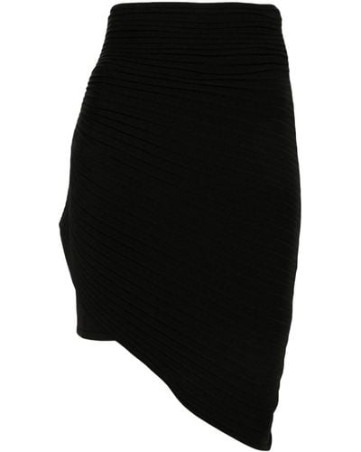 Philosophy Di Lorenzo Serafini Asymmetric Plissé Mini Skirt - Black