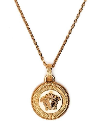 Versace -tone Medusa Pendant Necklace - Metallic