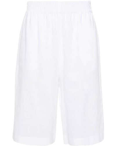 Fabiana Filippi Elasticated-waistband Linen Shorts - White