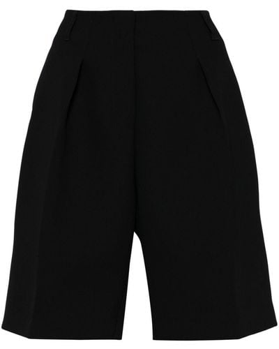 Jacquemus Ovalo Geplooide Shorts - Zwart