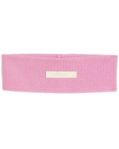 Apparis Ribgebreide Haarband Met Logo - Roze