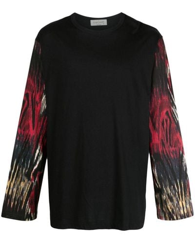 Yohji Yamamoto T-Shirt mit grafischem Print - Schwarz