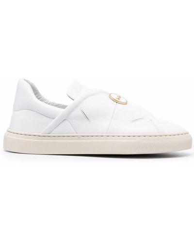 Ports 1961 Button-embossed Slip-on Trainers - White
