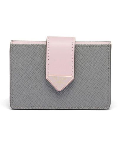 Prada Small Saffiano Leather Wallet - Grey