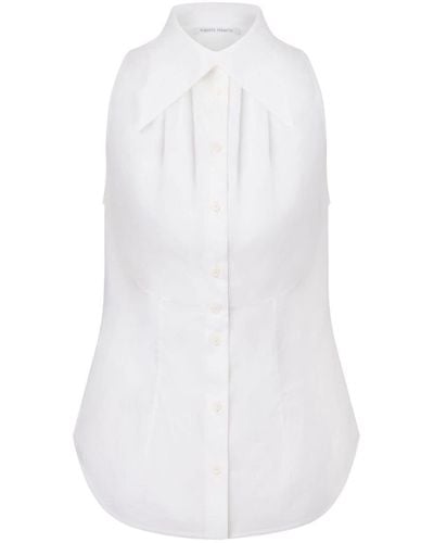 Alberta Ferretti Sleeveless Gathered Shirt - White