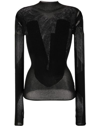 Dion Lee Cut-out Detail Long-sleeved Top - Black