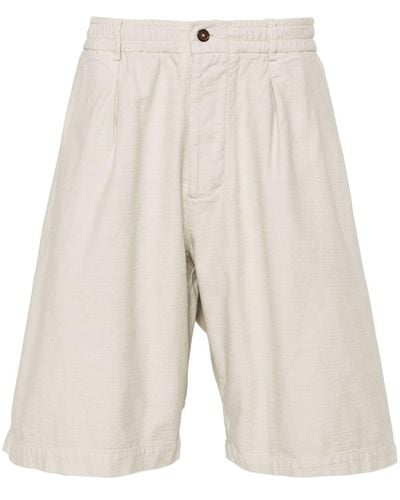 Universal Works Pleated Track Cotton Shorts - White