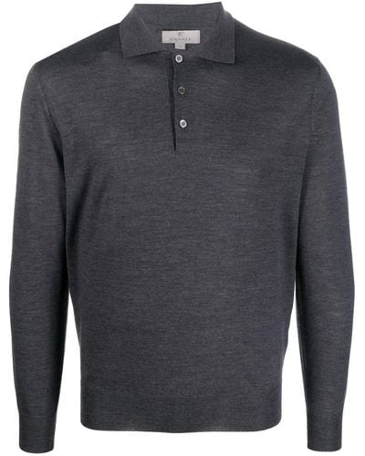 Canali Merino-wool Polo Shirt - Gray