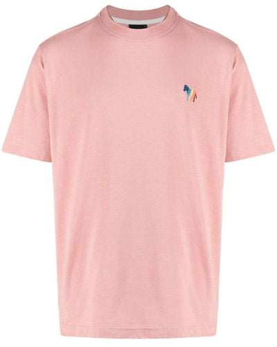 PS by Paul Smith T-shirt en coton à logo brodé - Rose