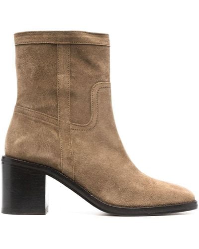 Tila March Laure Suede 80mm Ankle Boots - Brown