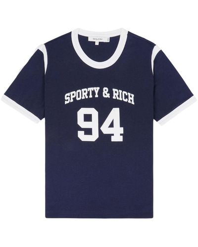Sporty & Rich Sr 94 Sport T-shirt - Blauw