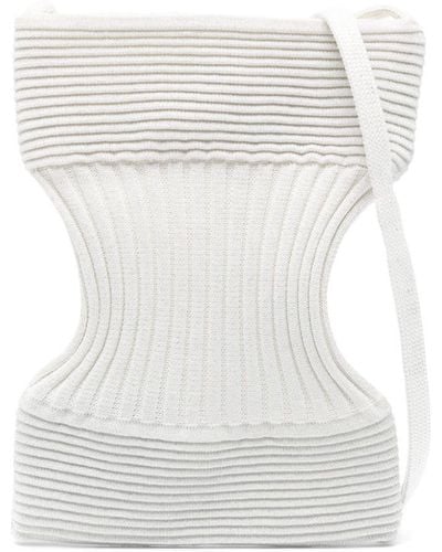 CFCL Strata Ribbed-knit Crossbody Bag - White