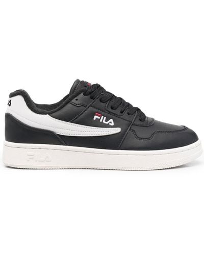 Fila Embroidered Logo Low Top Sneakers - Black