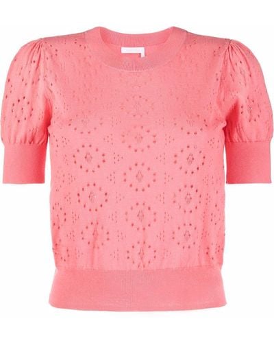 See By Chloé Top con cut-out - Rosa