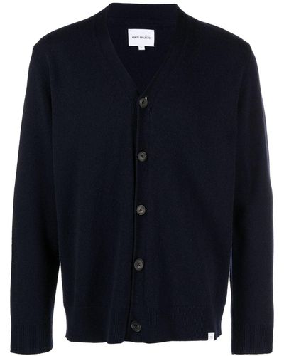Norse Projects V-neck Wool Cardigan - Blue