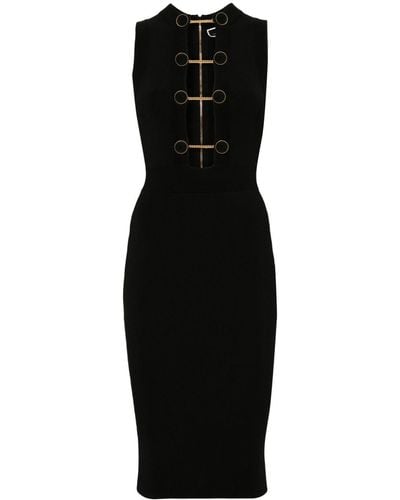 Elisabetta Franchi Ribbed-knit Midi Dress - Black