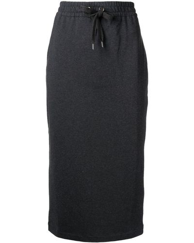Brunello Cucinelli French-terry Pencil Skirt - Black