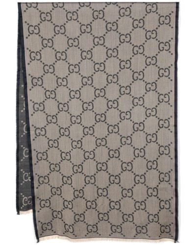 Gucci Schal mit GG-Muster - Grau