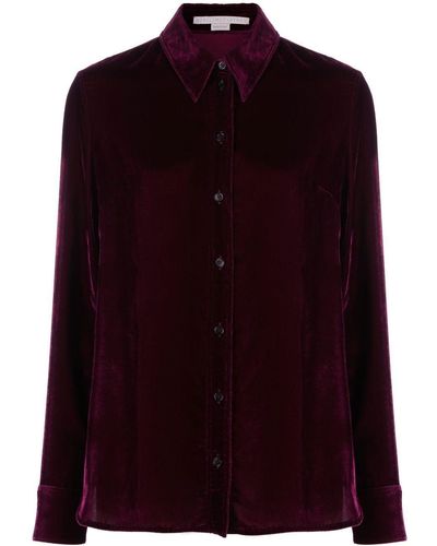 Stella McCartney Velvet Button-up Shirt - Red