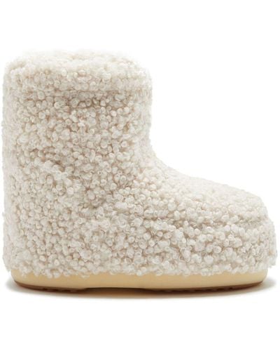 Moon Boot Icon Low Faux-shearling Boots - Natural