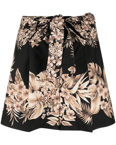 Twin Set Floral-print Detail Shorts - Black