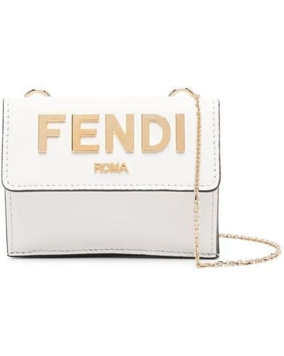 Fendi Logo-lettering Tri-fold Wallet - White