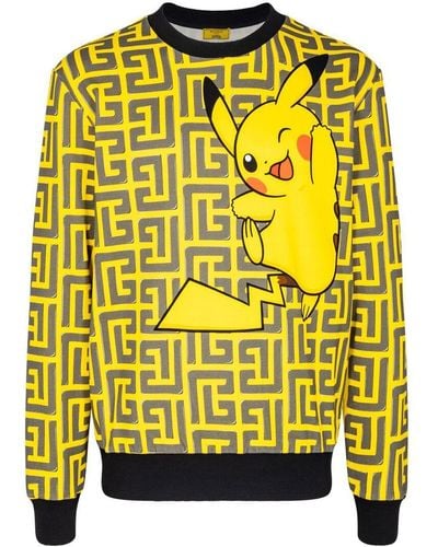 Balmain X Pokémon All-over Printed Sweatshirt - Yellow