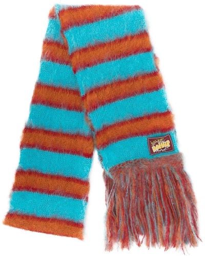 Marni Striped Knitted Scarf - Blue