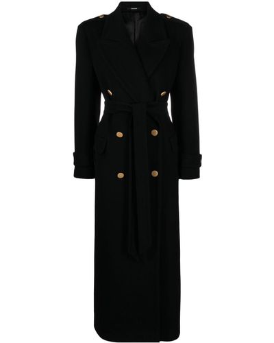 Tagliatore Judy Double-breasted Belted Coat - Black