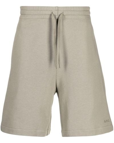 A.P.C. Drawstring-waist Track Shorts - Gray