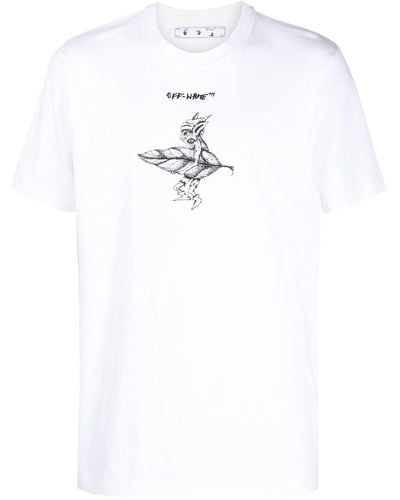 Off-White c/o Virgil Abloh T-Shirt mit grafischem Print - Weiß