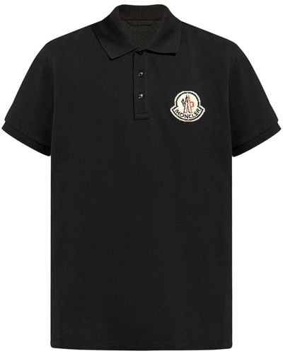 Moncler Poloshirt mit Logo-Stickerei - Schwarz