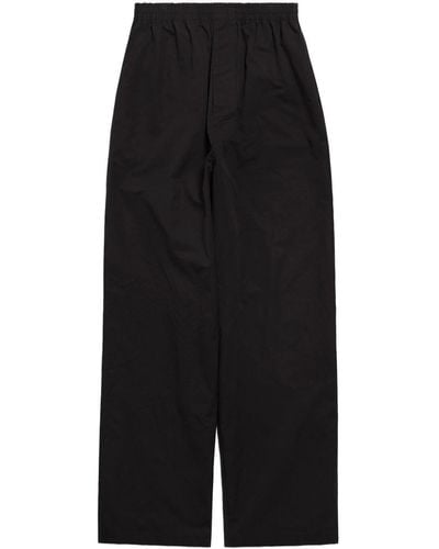 Balenciaga Pantalon Large Pyjama en coton - Noir
