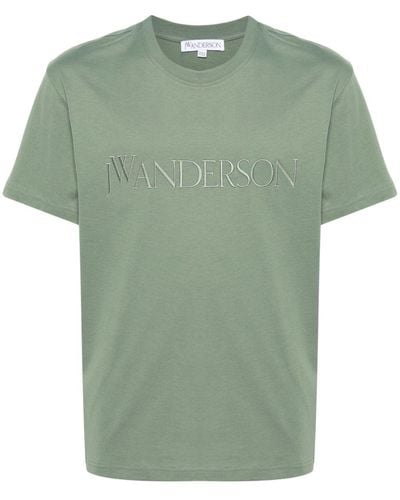 JW Anderson Katoenen T-shirt Met Geborduurd Logo - Groen