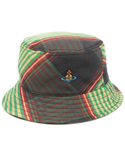 vivienne westwood バケットハット オーブ ブルーマックチェック