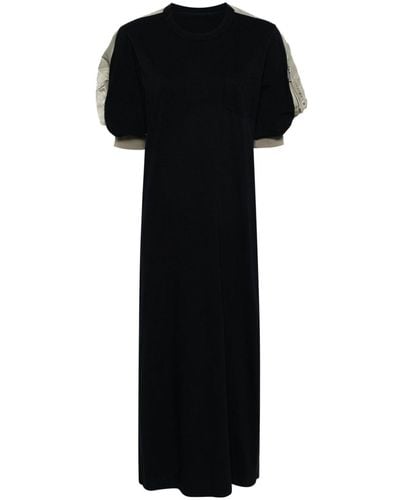 Sacai Panelled-Design Dress - Black