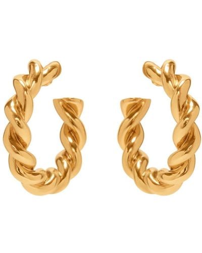 Oscar de la Renta Rope Hoop Earrings - Metallic