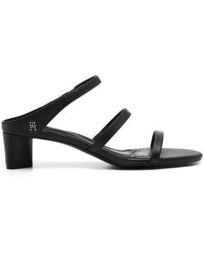 Tommy Hilfiger 60mm Leather Mules - Black