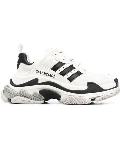Balenciaga X adidas baskets Triple S - Blanc