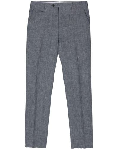 Corneliani Mid-rise Tailored Linen Trousers - Grey