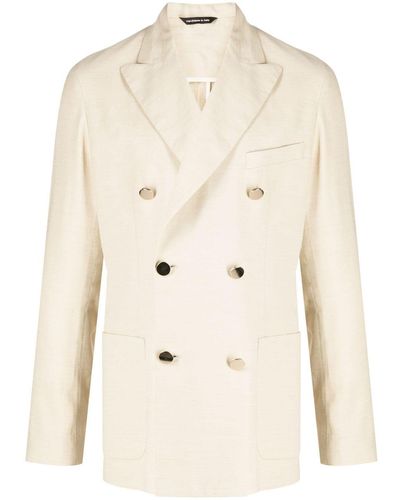 Tonello Long-sleeved Double-breasted Blazer - Natural